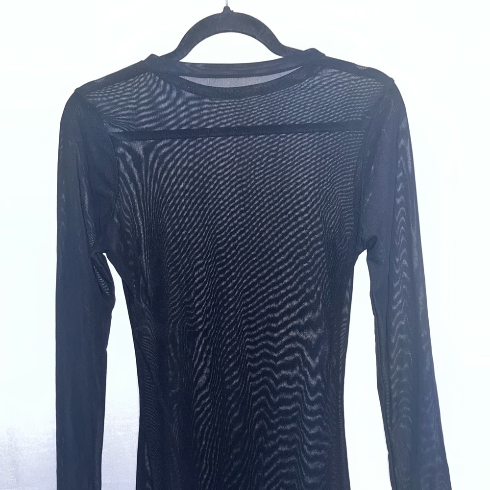 Black sheer bathing suit coverup / dress